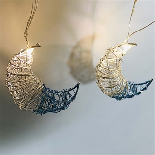 LED måne-lyskæde i metal - 1,8 m 10 LED